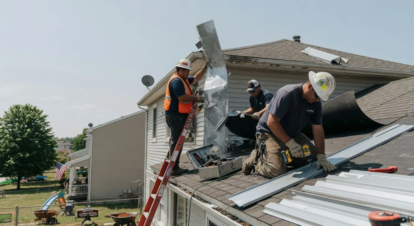 Storm Damage Metal Roof Repair in Scipio Center, NY